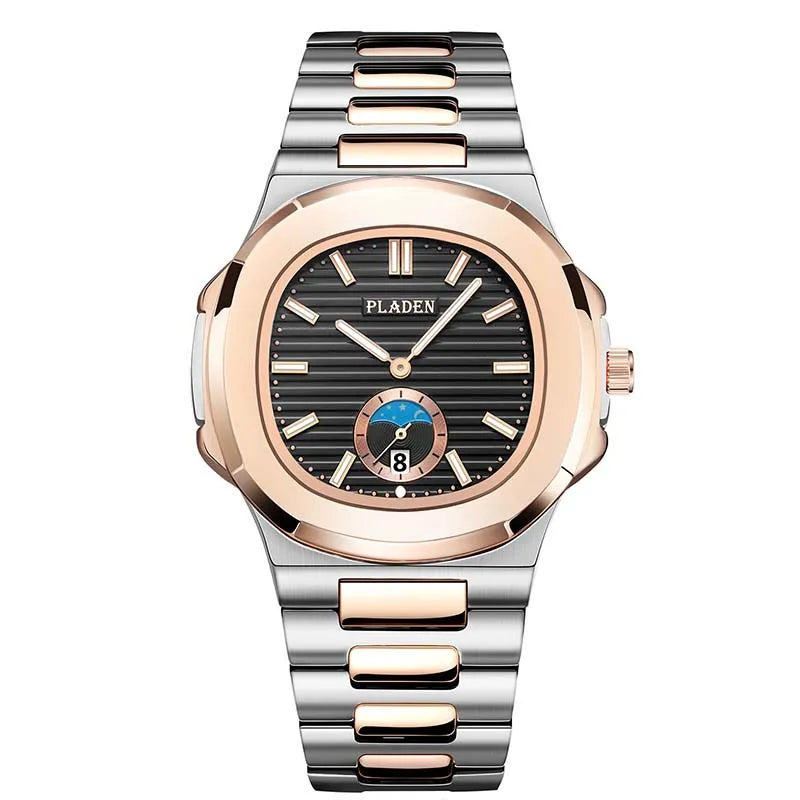 Heren Waterdicht Leer & Staal Quartz Horloge