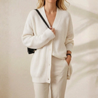 Cardigan long boutonné en cachemire