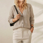 Cardigan long boutonné en cachemire