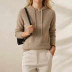 Kapuzenpullover aus Kaschmir mit Kordelzug