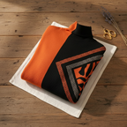 Maglione di Cotone Arancione con Dettagli Grafici