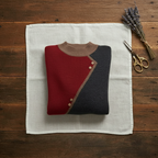 Kaschmirpullover mit Rundhalsausschnitt und Knopfdetail