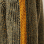 Maglione in Cashmere a Coste Grigio-Giallo