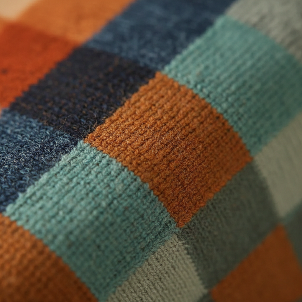 Baumwoll-Blockpullover in Herbstfarben