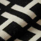 Maglione di Cotone Astratto Bianco e Nero