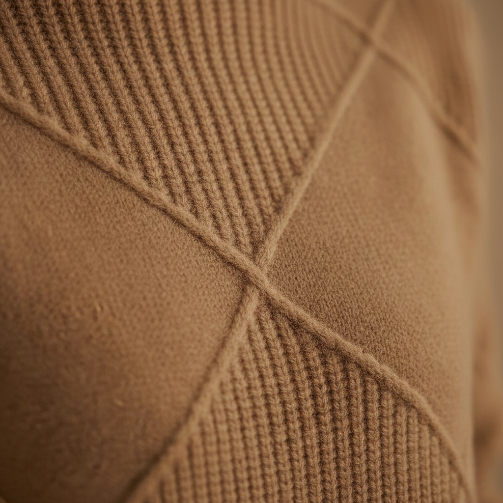 Maglione di Cotone con Struttura a Rombi Tessuti