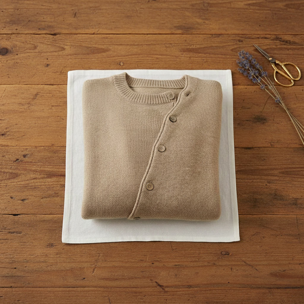 Kasjmier Vest met Diagonale Knoopsluiting