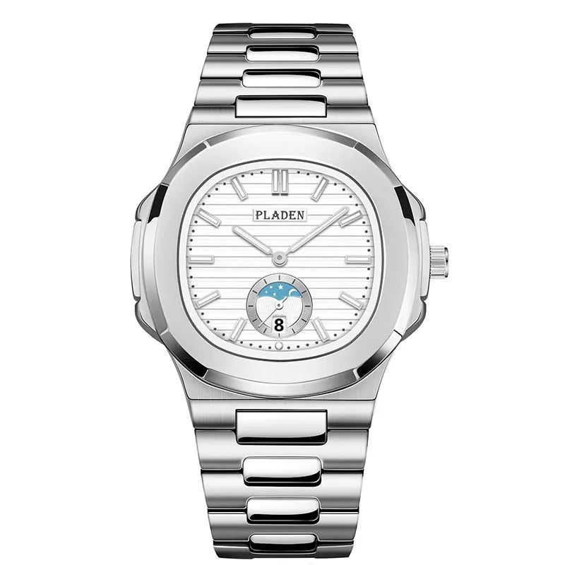 Heren Waterdicht Leer & Staal Quartz Horloge