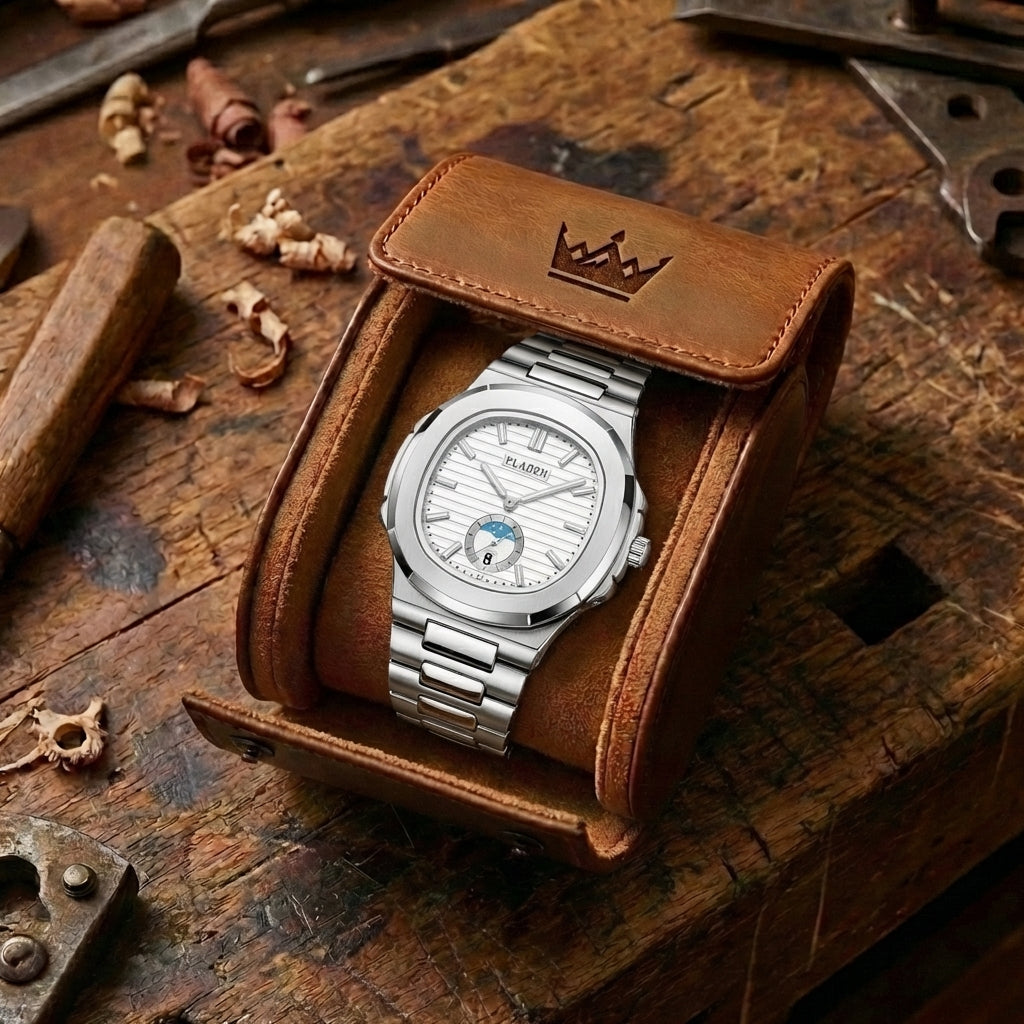 Waterdicht Herenhorloge Leer & Staal Quartz