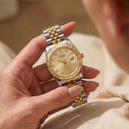 Dames Elegant Stalen Riem Kalender Horloge