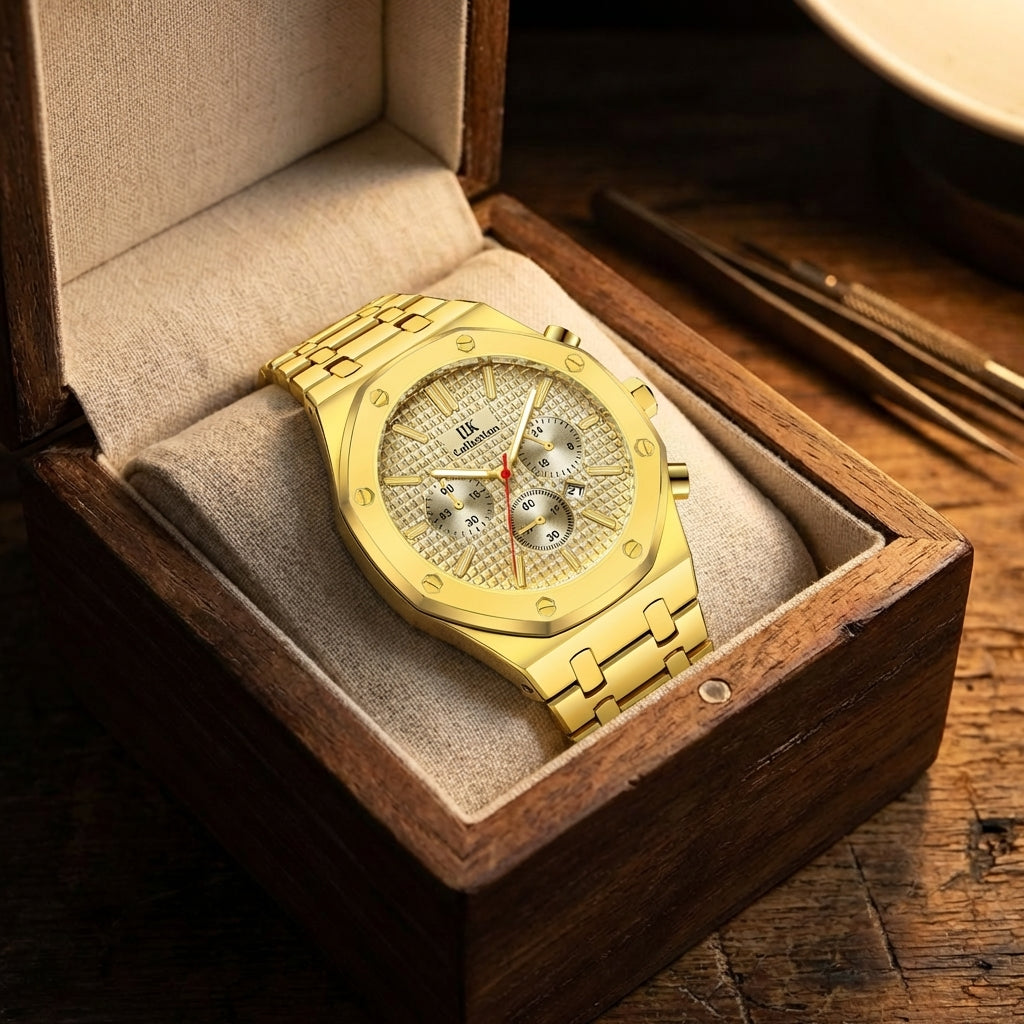 Dames Kleine Goudkleurige Quartz Horloge