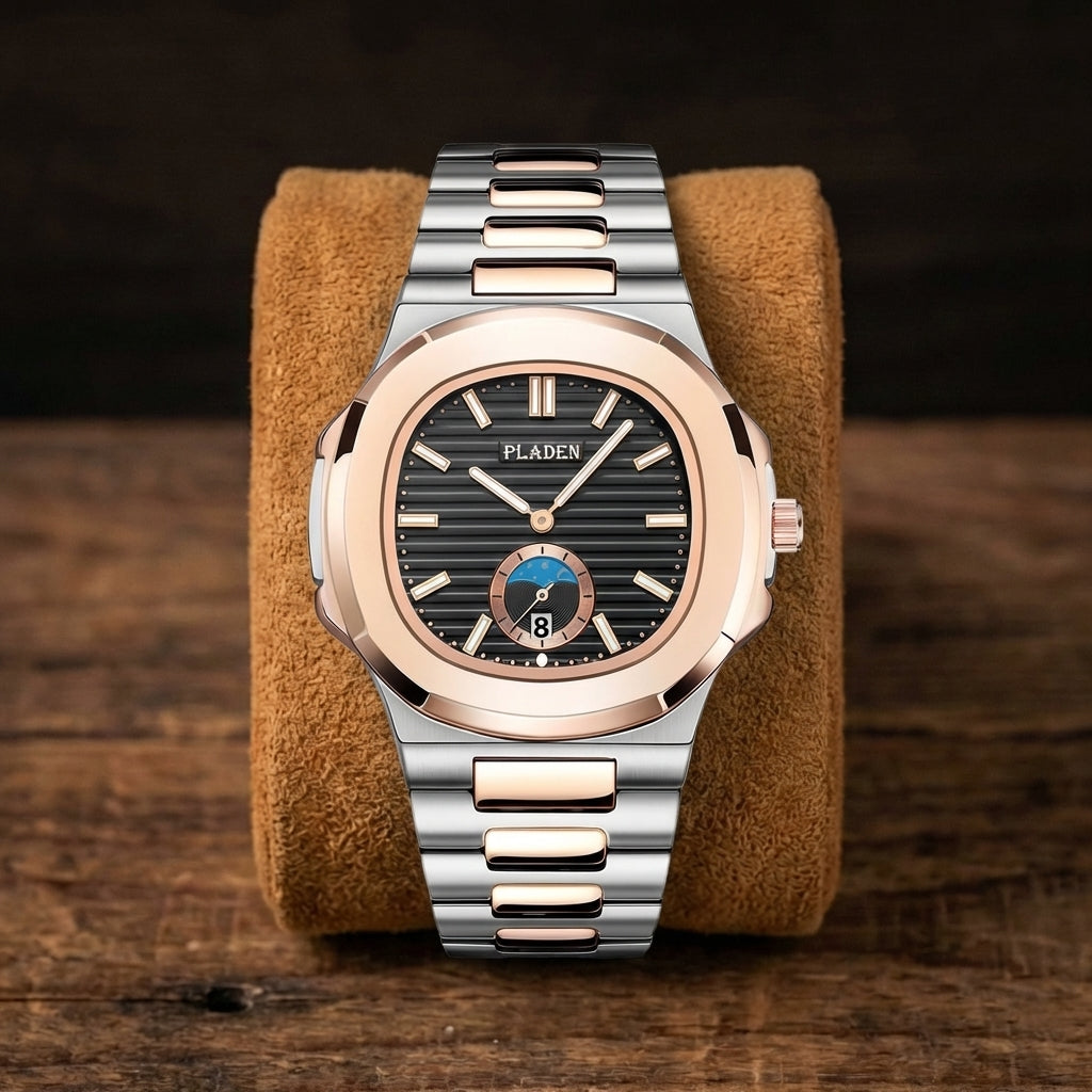 Waterdicht Herenhorloge Leer & Staal Quartz