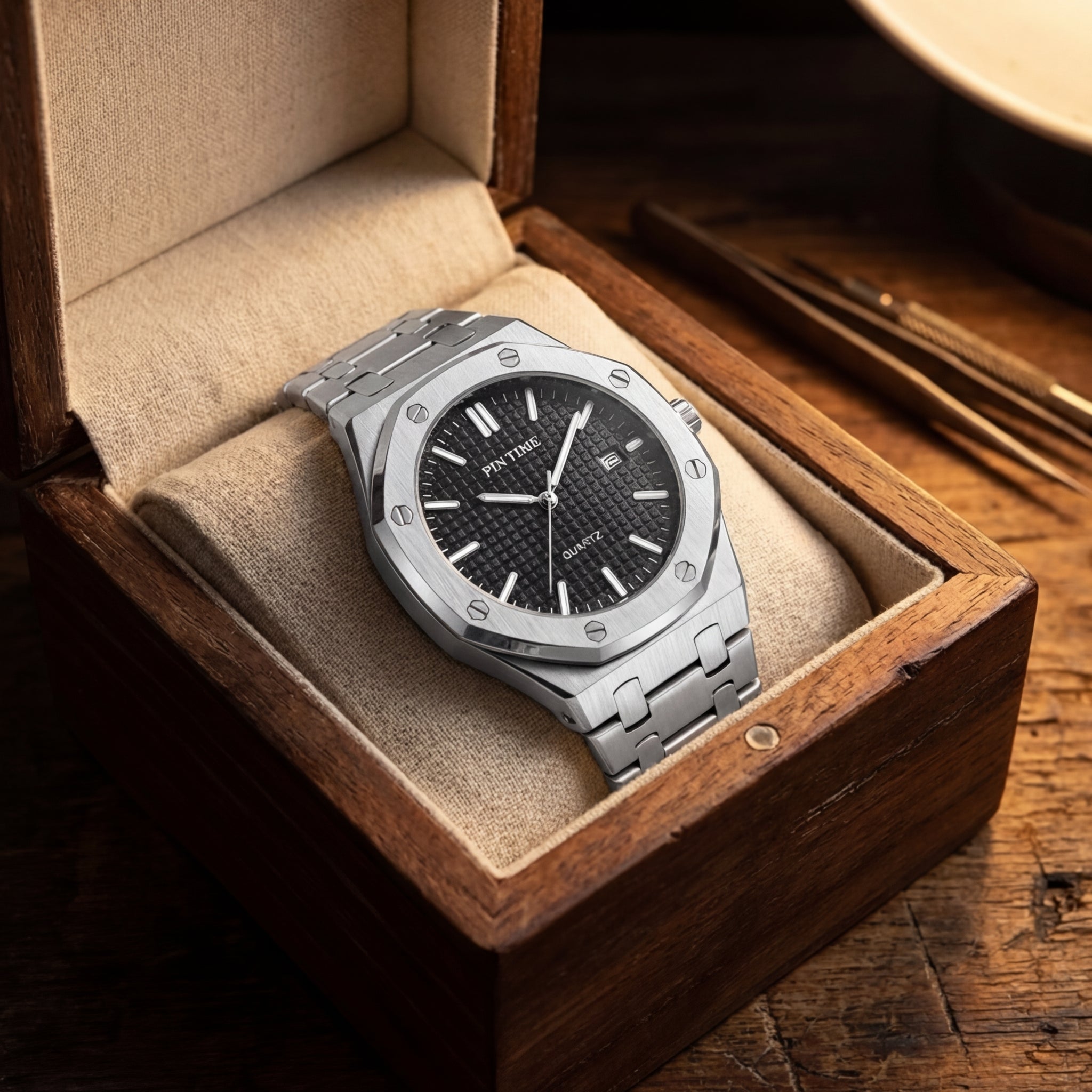 Dames Zilveren Automatisch Quartz Horloge