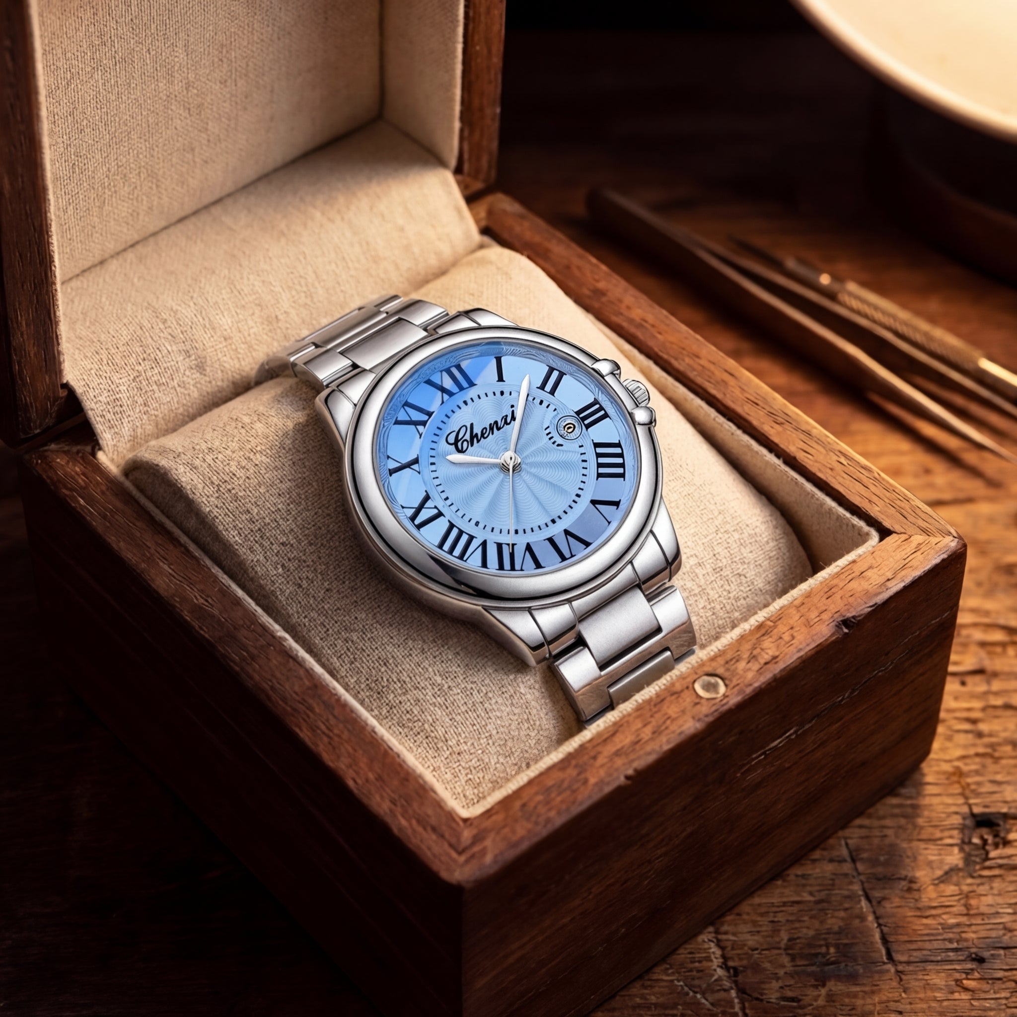 Dames Lumineus Kalender Stalen Riem Horloge