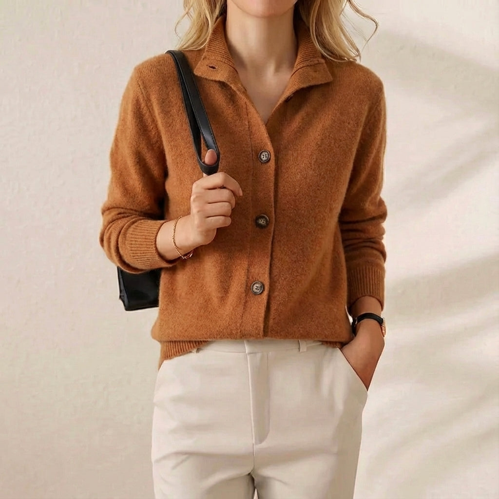 Gilet di Cotone con Bottoni e Colletto