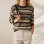 Pull en cachemire à rayures horizontales