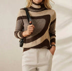 Kasjmier trui met abstracte werveling