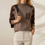 Kaschmirpullover mit gesteppter Tasche