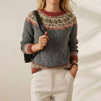 Maglione in Cotone con Motivi Montagna