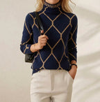 Kaschmirpullover mit Rautenkettenmuster