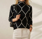 Pull en cachemire à motif chaîne en diamant