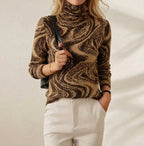 Rollkragenpullover aus Kaschmir mit Wirbelmuster