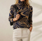 Rollkragenpullover aus Kaschmir mit Wirbelmuster