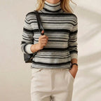 Kaschmirpullover mit horizontalen Streifen