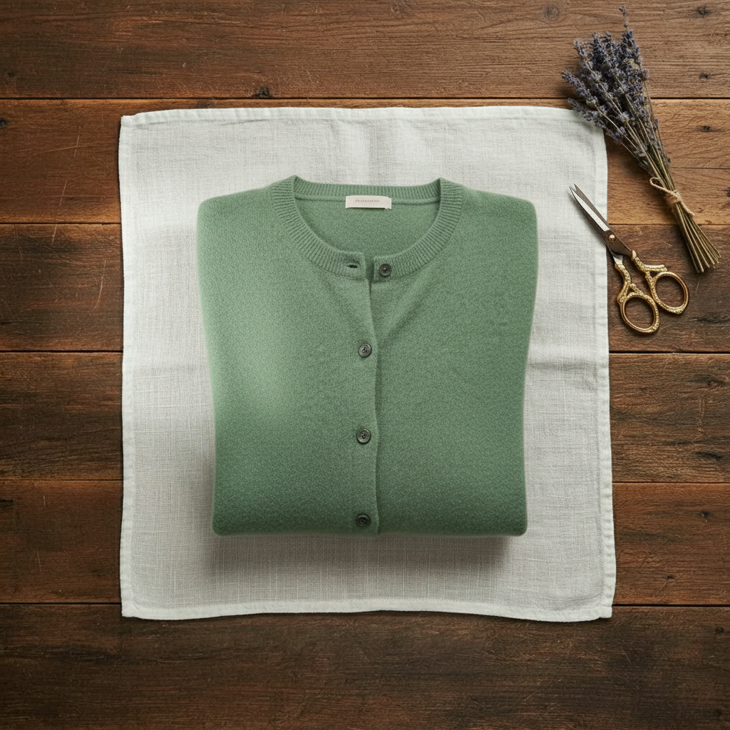 Kasjmier vest met ronde hals en knopen