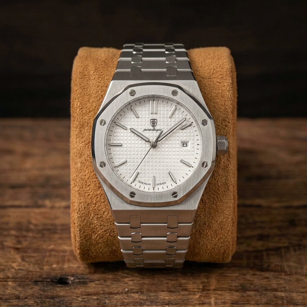 Minimalistische Herenstalen Quartzhorloge