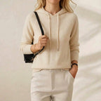 Pull à capuche en cachemire avec cordon de serrage