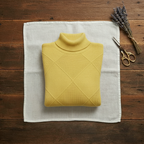 Pull à col roulé en cachemire avec tricot à losanges