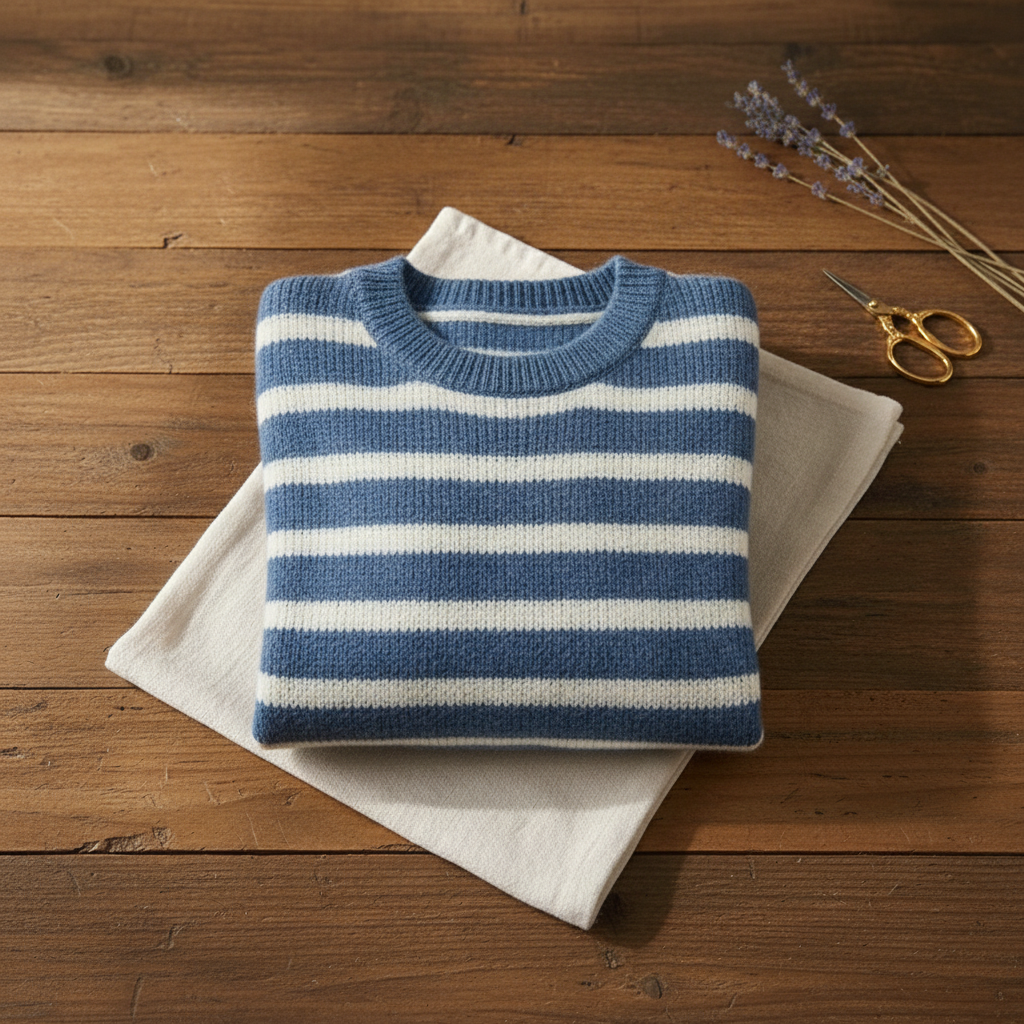 Kaschmirpullover mit horizontalen Streifen