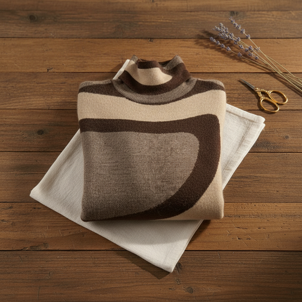 Kaschmirpullover mit abstraktem Wirbel