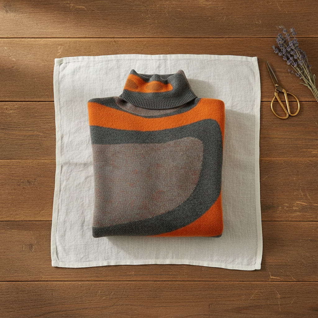 Kaschmirpullover mit abstraktem Wirbel