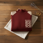 Kaschmirpullover mit gesteppter Tasche