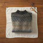 Jersey de Cachemira Gris con Estampado de Triángulos