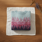 Maglione in Cotone con Sfumatura Ombre Rosa-Viola