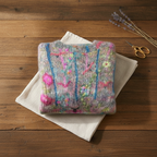 Maglione in Cotone con Motivo Astratto Rosa-Turchese