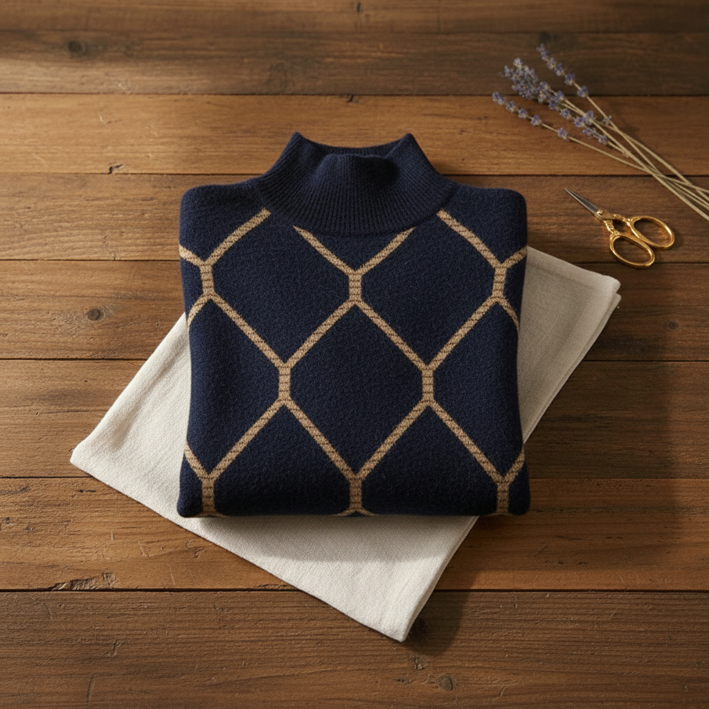 Pull en cachemire à motif chaîne en diamant