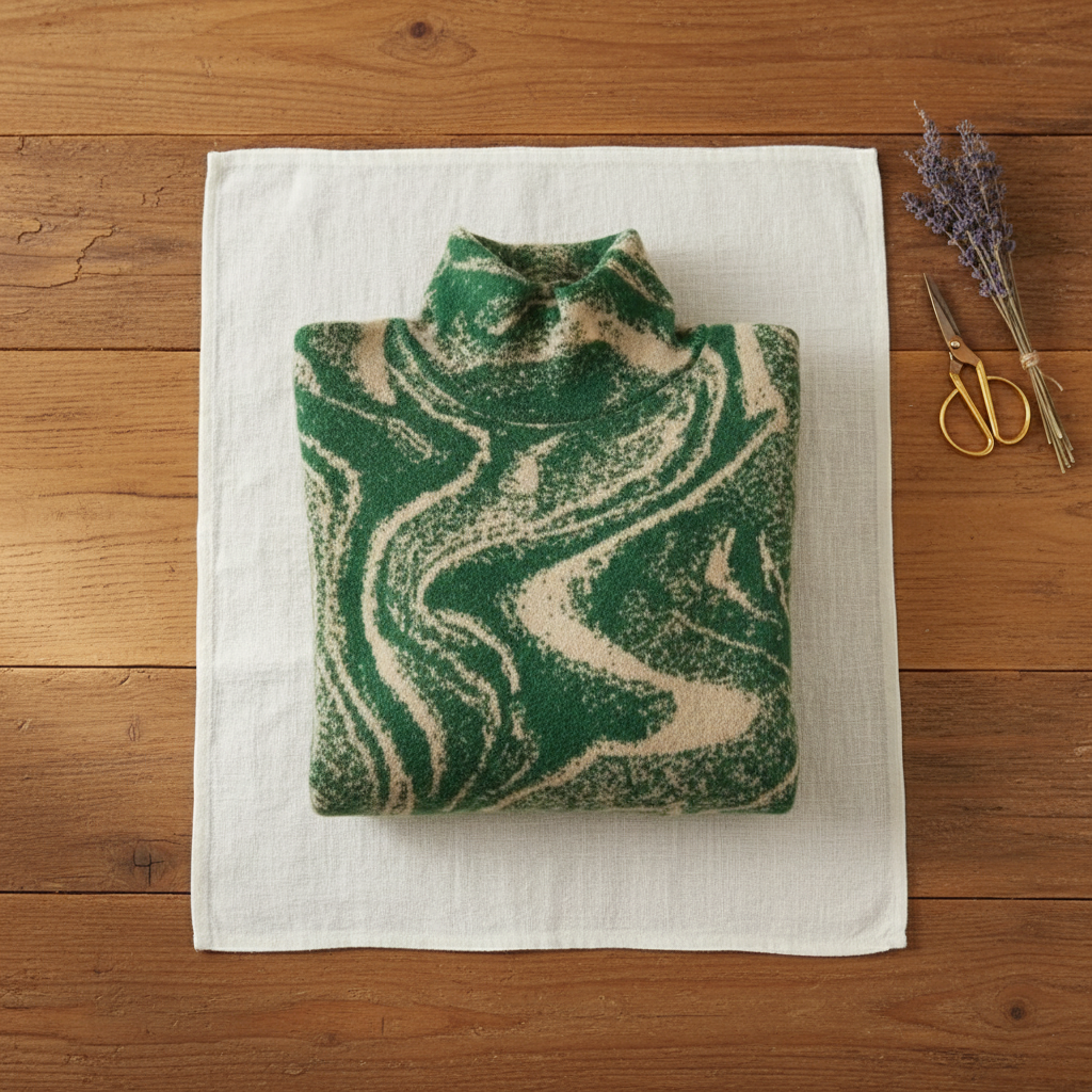 Col roulé en cachemire avec motif tourbillon