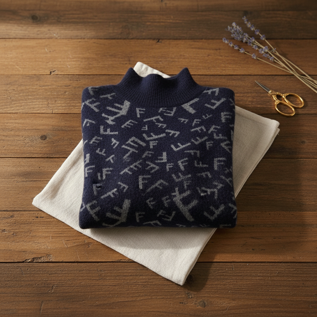 Kaschmirpullover mit F-Muster