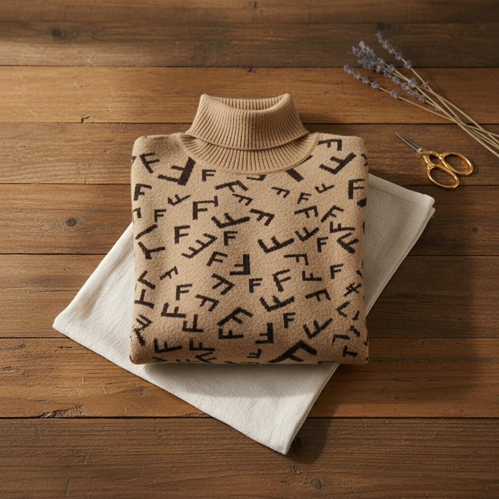 Jersey de cachemira con estampado de F