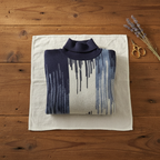 Rollkragenpullover aus Kaschmir mit abstraktem Marmormuster