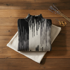 Kasjmier coltrui met abstract marmerpatroon