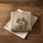 Katoenen Trui Crème met Eekhoorn & Herfstbladeren