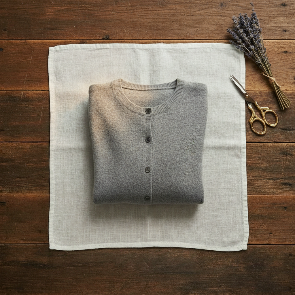 Kasjmier vest met ronde hals en knopen