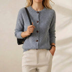 Pull cardigan à col en cachemire