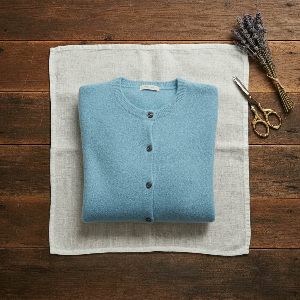 Kaschmir-Cardigan mit Rundhalsausschnitt und Knöpfen