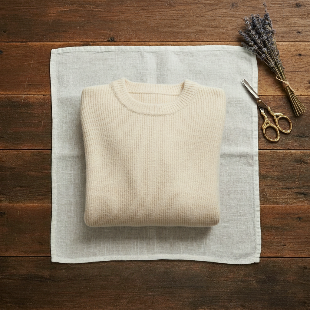 Pull à col rond en cachemire avec tricot rayé